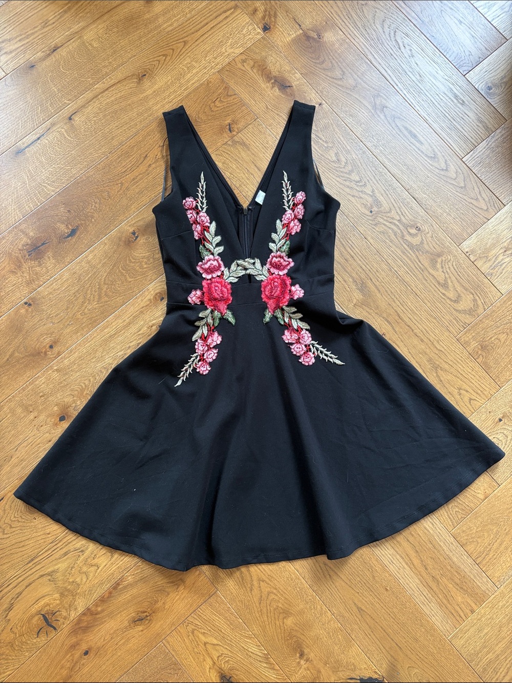 Fit & Flare Embroidered Floral Dress